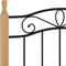 vidaXL - Bedframe - metaal - en - massief - eikenhout - zwart - 100x200 - cm