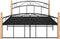 vidaXL - Bedframe - metaal - en - massief - eikenhout - zwart - 140x200 - cm