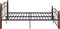 vidaXL - Bedframe - metaal - en - massief - eikenhout - zwart - 140x200 - cm