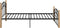 vidaXL - Bedframe - metaal - en - massief - eikenhout - zwart - 100x200 - cm