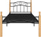 vidaXL - Bedframe - metaal - en - massief - eikenhout - zwart - 100x200 - cm