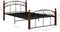 vidaXL - Bedframe - metaal - en - massief - eikenhout - zwart - 120x200 - cm