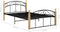 vidaXL - Bedframe - metaal - en - massief - eikenhout - zwart - 120x200 - cm
