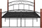 vidaXL - Bedframe - metaal - en - massief - eikenhout - zwart - 140x200 - cm
