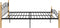vidaXL - Bedframe - metaal - en - massief - eikenhout - zwart - 200x200 - cm