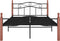vidaXL - Bedframe - metaal - en - massief - eikenhout - zwart - 120x200 - cm