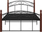 vidaXL - Bedframe - metaal - en - massief - eikenhout - zwart - 120x200 - cm