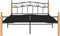 vidaXL - Bedframe - metaal - en - massief - eikenhout - zwart - 140x200 - cm