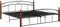 vidaXL - Bedframe - metaal - en - massief - eikenhout - zwart - 180x200 - cm