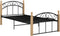 vidaXL - Bedframe - metaal - en - massief - eikenhout - zwart - 100x200 - cm