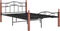 vidaXL - Bedframe - metaal - en - massief - eikenhout - zwart - 120x200 - cm
