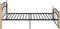 vidaXL - Bedframe - metaal - en - massief - eikenhout - zwart - 120x200 - cm