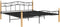 vidaXL - Bedframe - metaal - en - massief - eikenhout - zwart - 180x200 - cm