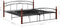 vidaXL - Bedframe - metaal - en - massief - eikenhout - zwart - 180x200 - cm