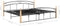 vidaXL - Bedframe - metaal - en - massief - eikenhout - zwart - 200x200 - cm