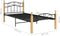 vidaXL - Bedframe - metaal - en - massief - eikenhout - zwart - 100x200 - cm