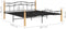 vidaXL - Bedframe - metaal - en - massief - eikenhout - zwart - 200x200 - cm