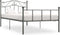 vidaXL - Bedframe - metaal - grijs - 100x200 - cm
