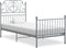 vidaXL - Bedframe - metaal - grijs - 100x200 - cm