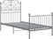 vidaXL - Bedframe - metaal - grijs - 100x200 - cm