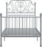 vidaXL - Bedframe - metaal - grijs - 100x200 - cm