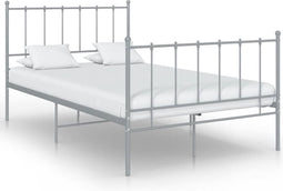 vidaXL - Bedframe - metaal - grijs - 120x200 - cm