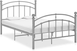 vidaXL - Bedframe - metaal - grijs - 120x200 - cm