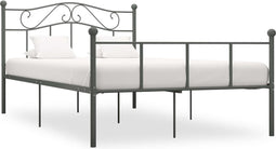 vidaXL - Bedframe - metaal - grijs - 120x200 - cm