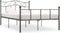 vidaXL - Bedframe - metaal - grijs - 120x200 - cm