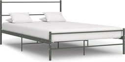 vidaXL - Bedframe - metaal - grijs - 120x200 - cm