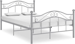 vidaXL - Bedframe - metaal - grijs - 120x200 - cm