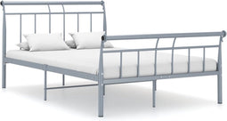 vidaXL - Bedframe - metaal - grijs - 120x200 - cm