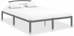 vidaXL - Bedframe - metaal - grijs - 140x200 - cm