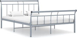 vidaXL - Bedframe - metaal - grijs - 140x200 - cm