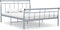 vidaXL - Bedframe - metaal - grijs - 140x200 - cm