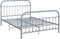 vidaXL - Bedframe - metaal - grijs - 140x200 - cm