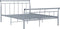 vidaXL - Bedframe - metaal - grijs - 140x200 - cm