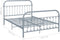 vidaXL - Bedframe - metaal - grijs - 140x200 - cm