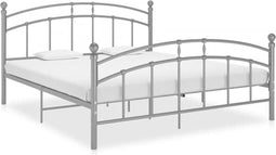 vidaXL - Bedframe - metaal - grijs - 160x200 - cm