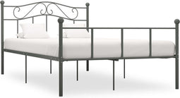 vidaXL - Bedframe - metaal - grijs - 160x200 - cm