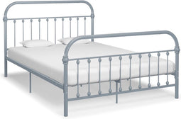 vidaXL - Bedframe - metaal - grijs - 160x200 - cm