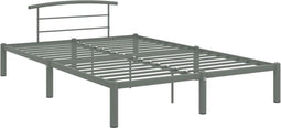 vidaXL - Bedframe - metaal - grijs - 160x200 - cm