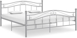 vidaXL - Bedframe - metaal - grijs - 160x200 - cm