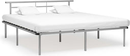 vidaXL - Bedframe - metaal - grijs - 180x200 - cm