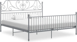 vidaXL - Bedframe - metaal - grijs - 180x200 - cm
