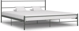 vidaXL - Bedframe - metaal - grijs - 180x200 - cm