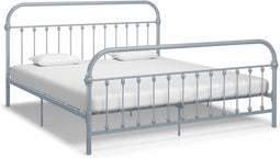vidaXL - Bedframe - metaal - grijs - 180x200 - cm