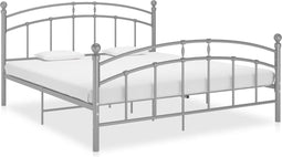 vidaXL - Bedframe - metaal - grijs - 200x200 - cm