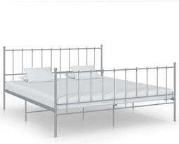vidaXL - Bedframe - metaal - grijs - 200x200 - cm
