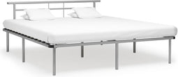 vidaXL - Bedframe - metaal - grijs - 200x200 - cm